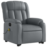 Fauteuil inclinable de massage électrique gris similicuir