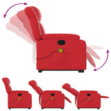 Fauteuil inclinable de massage électrique rouge similicuir