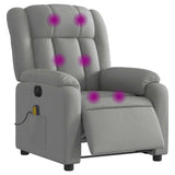 Fauteuil de massage inclinable électrique gris clair tissu