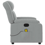 Fauteuil de massage inclinable électrique gris clair tissu