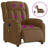 Fauteuil inclinable de massage électrique marron tissu