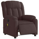 Fauteuil de massage inclinable électrique Marron foncé Tissu