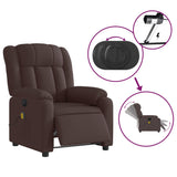 Fauteuil de massage inclinable électrique Marron foncé Tissu