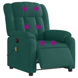 Fauteuil de massage inclinable électrique Vert foncé Tissu