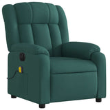 Fauteuil de massage inclinable électrique Vert foncé Tissu
