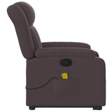 Fauteuil inclinable de massage Marron foncé Tissu