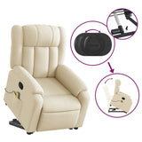 Fauteuil inclinable de massage Crème Tissu