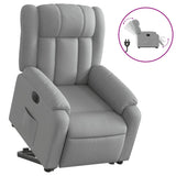 Fauteuil inclinable électrique gris clair tissu