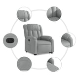 Fauteuil inclinable électrique gris clair tissu
