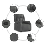 Fauteuil inclinable électrique gris foncé tissu