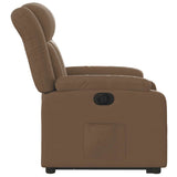 Fauteuil inclinable électrique marron tissu