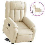 Fauteuil inclinable électrique crème tissu