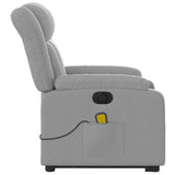 Fauteuil inclinable de massage électrique Gris clair Tissu