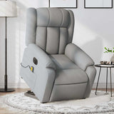 Fauteuil inclinable de massage électrique Gris clair Tissu