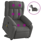 Fauteuil inclinable de massage électrique Gris foncé Tissu