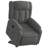 Fauteuil inclinable de massage électrique Gris foncé Tissu