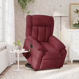 Fauteuil inclinable de massage électrique Rouge bordeaux Tissu