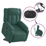 Fauteuil inclinable de massage électrique Vert foncé Tissu