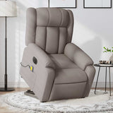 Fauteuil inclinable de massage électrique Taupe Tissu