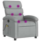 Fauteuil de massage inclinable gris clair tissu