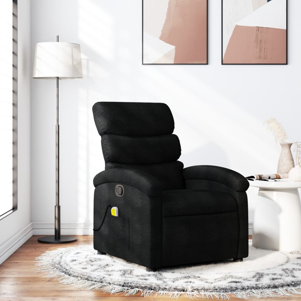 Fauteuil de massage inclinable noir tissu