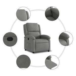 Fauteuil inclinable gris foncé tissu