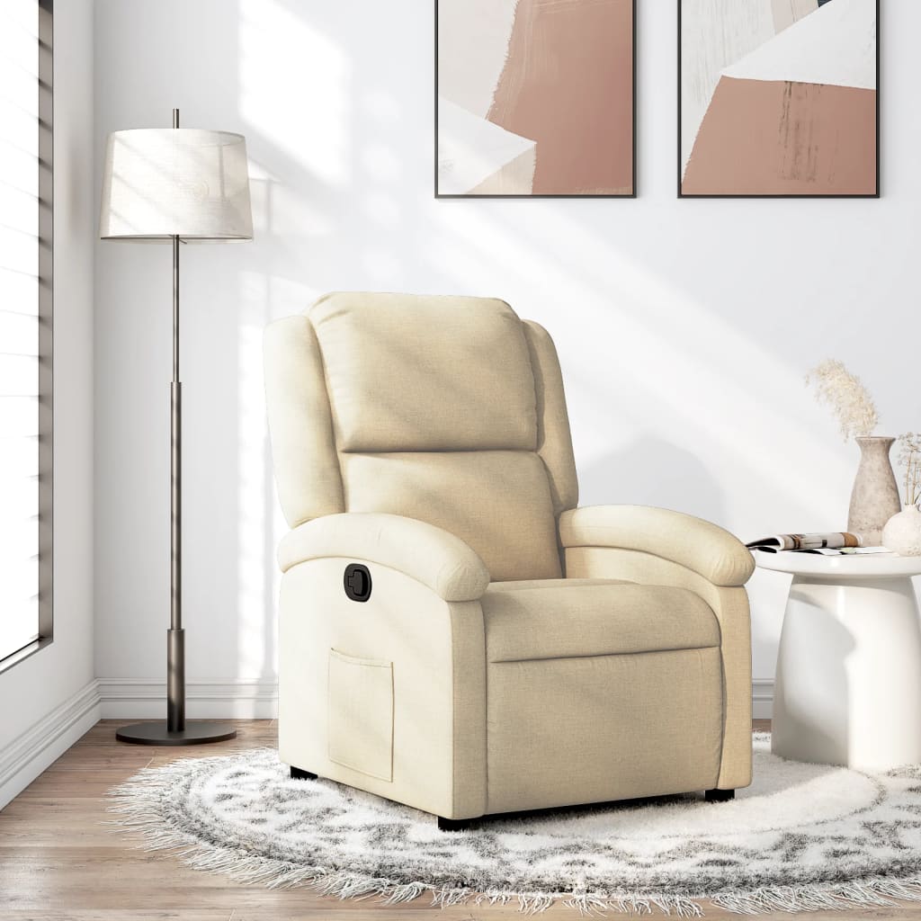 Fauteuil inclinable crème tissu