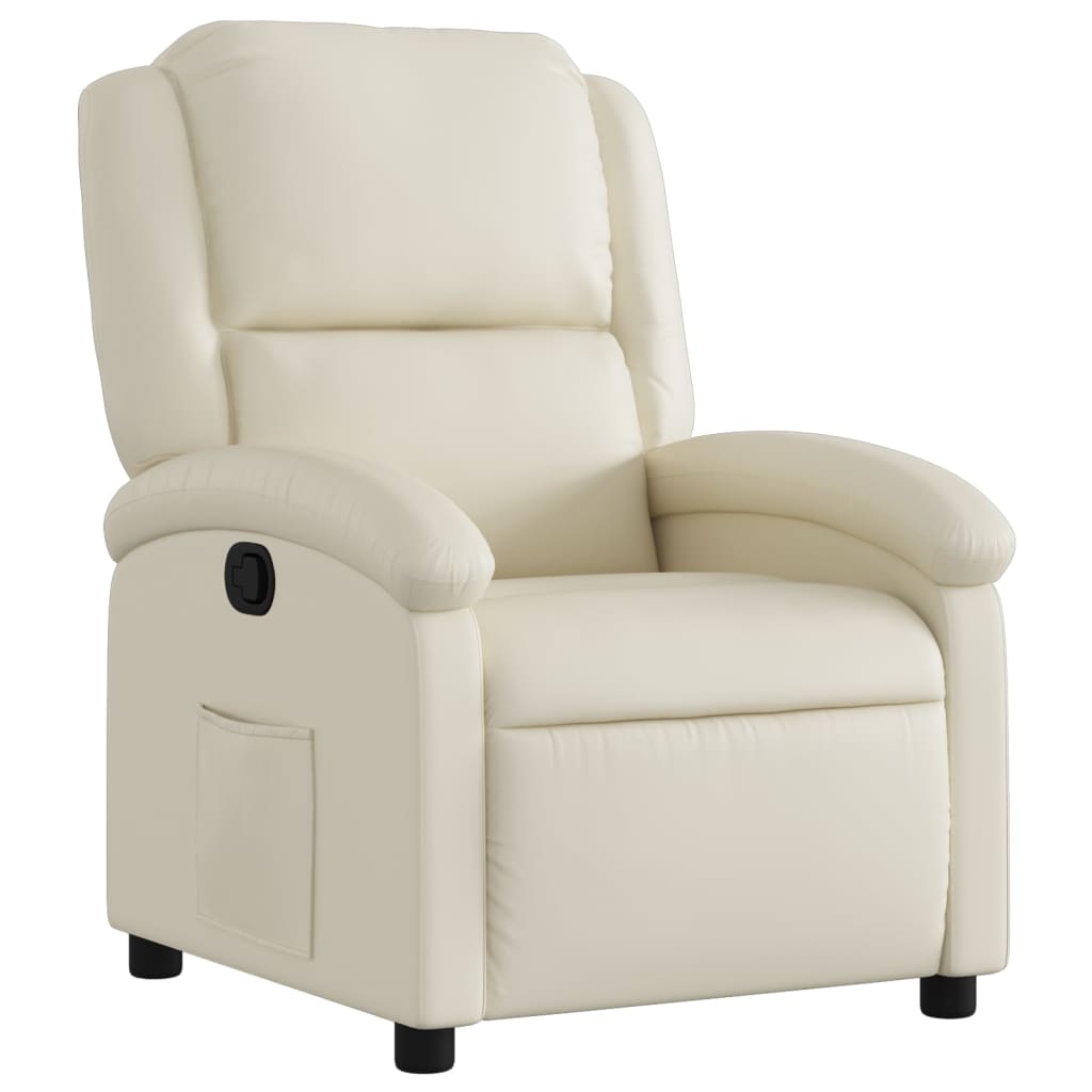 Fauteuil inclinable crème similicuir