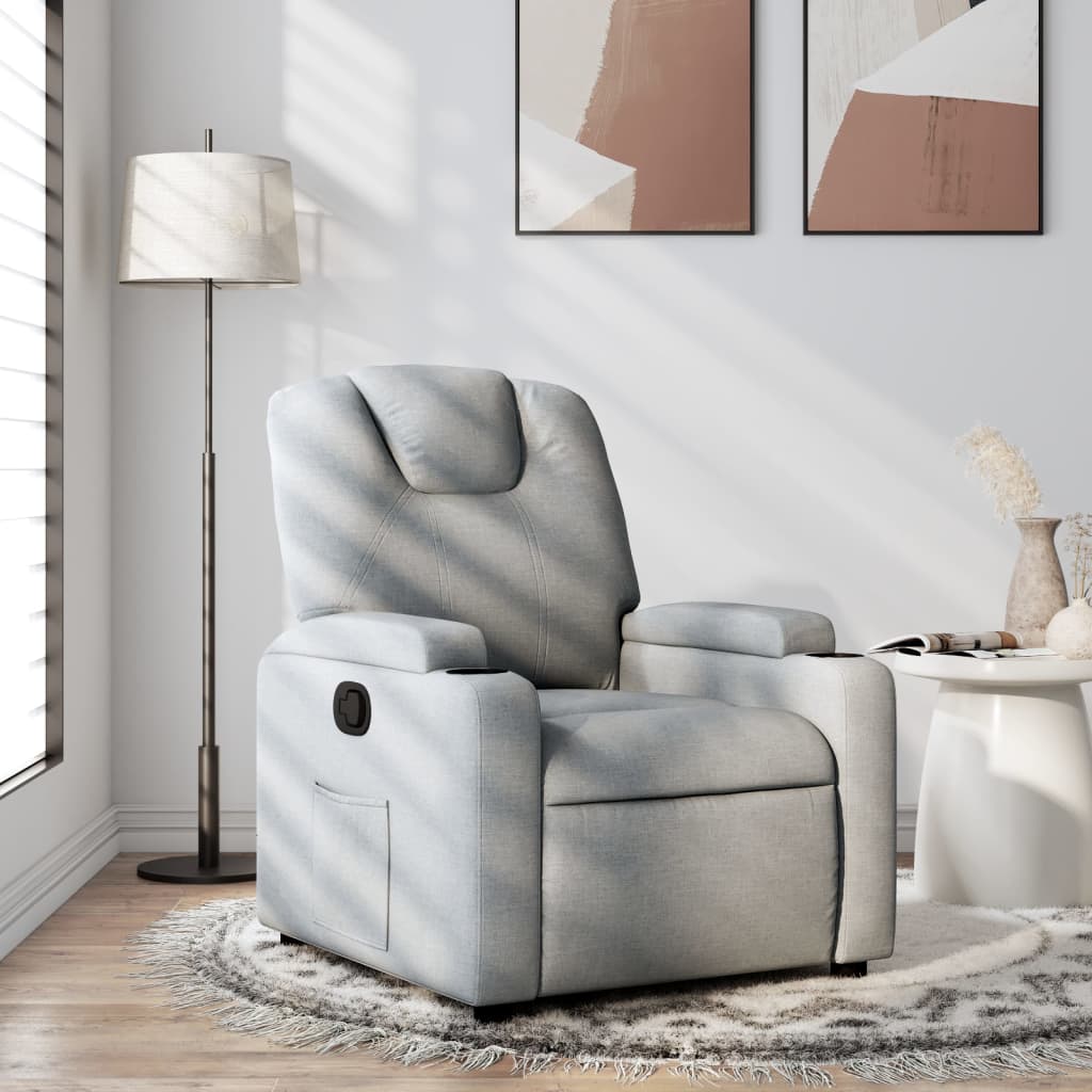 Fauteuil inclinable en tissu gris clair