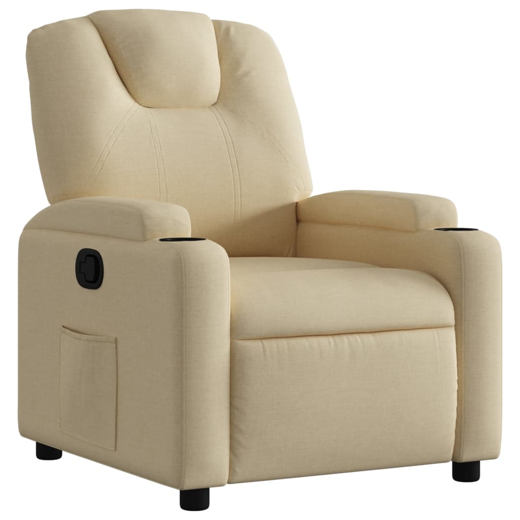 Fauteuil inclinable en tissu crème