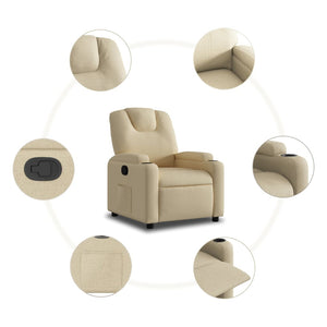 Fauteuil inclinable en tissu crème