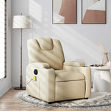 Fauteuil inclinable de massage en tissu crème