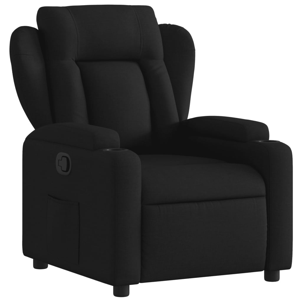 Fauteuil inclinable en tissu noir