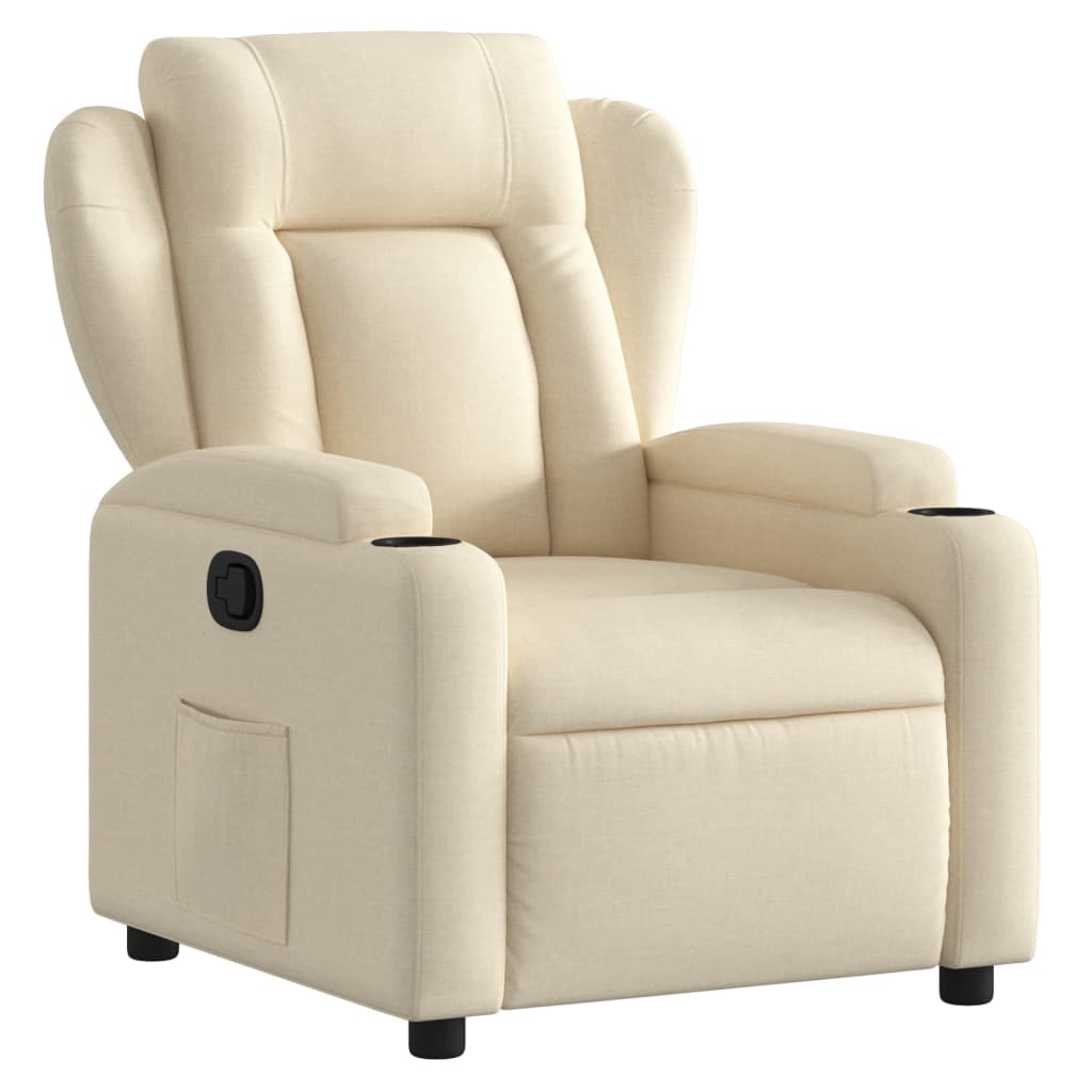 Fauteuil inclinable en tissu crème