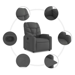 Fauteuil inclinable en tissu gris foncé