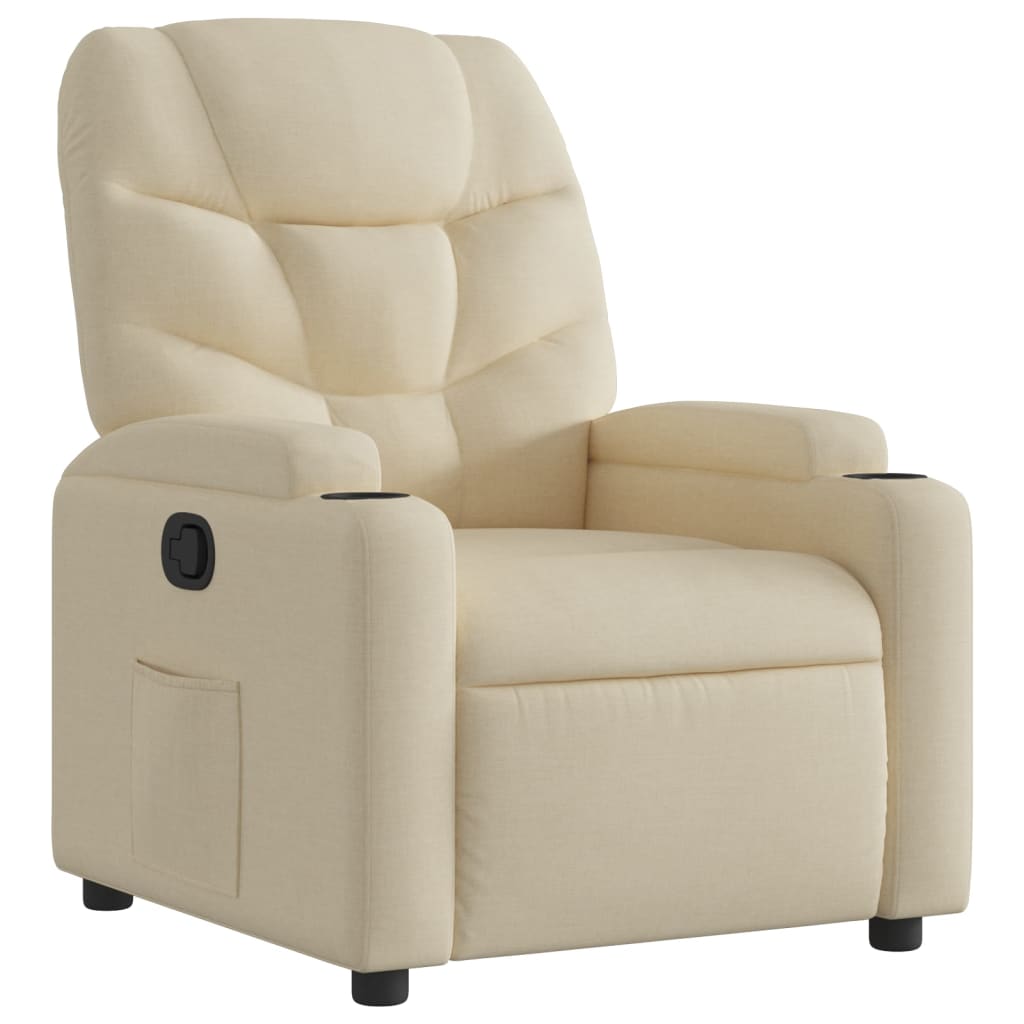 Fauteuil inclinable en tissu crème
