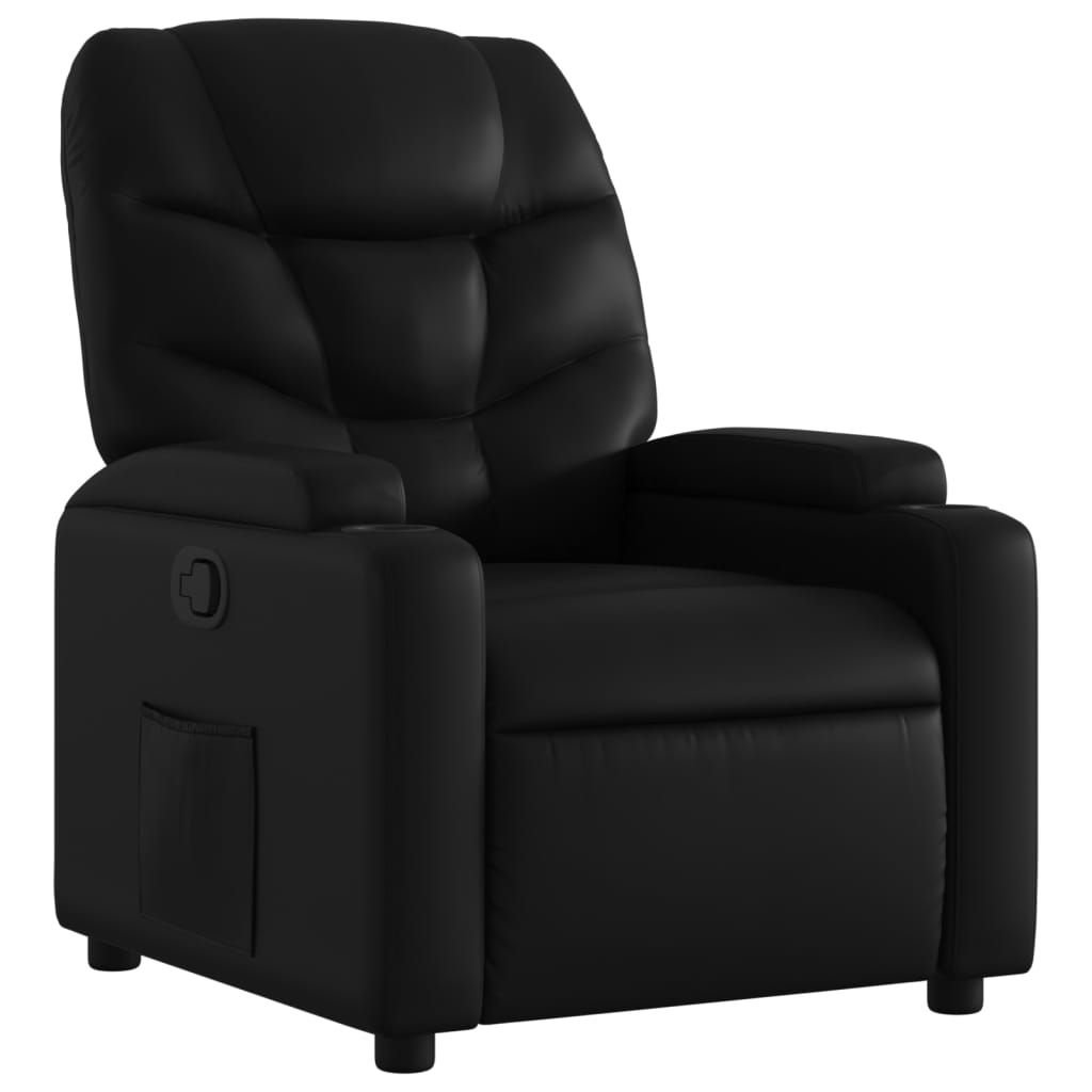 Fauteuil inclinable en similicuir noir