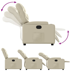Fauteuil inclinable en similicuir crème