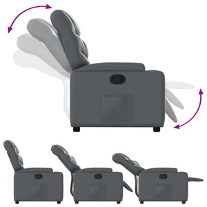 Fauteuil inclinable en similicuir gris