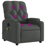 Fauteuil de massage inclinable gris foncé tissu