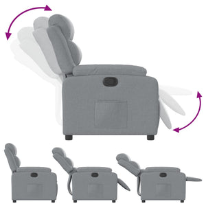 Fauteuil inclinable en tissu gris clair