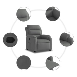 Fauteuil inclinable en tissu gris foncé