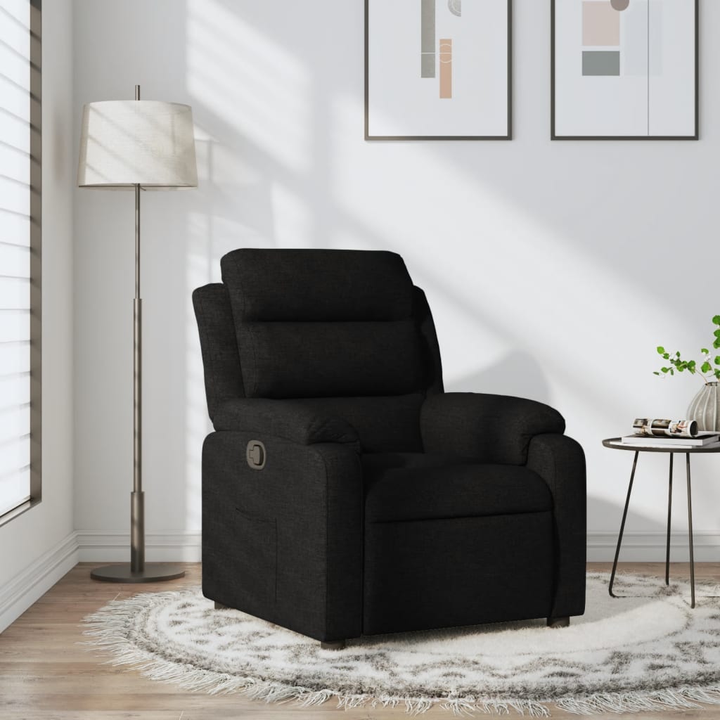 Fauteuil inclinable en tissu noir