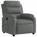 Fauteuil de massage inclinable gris foncé tissu