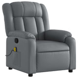 Fauteuil de massage inclinable gris similicuir