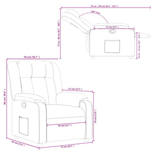 Fauteuil inclinable en tissu gris foncé