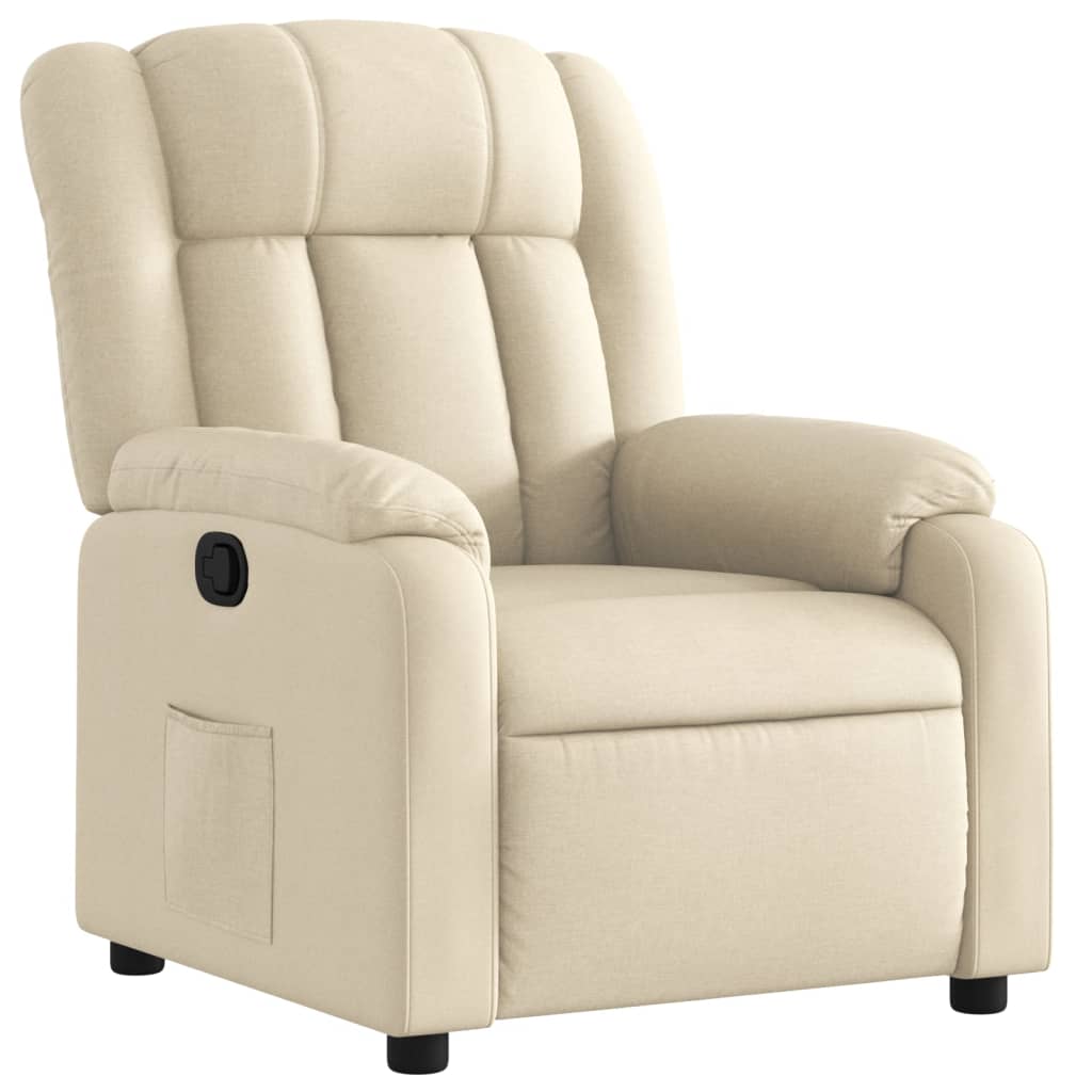 Fauteuil inclinable en tissu crème