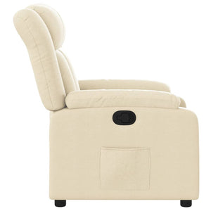 Fauteuil inclinable en tissu crème