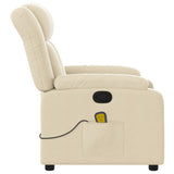 Fauteuil de massage inclinable crème tissu