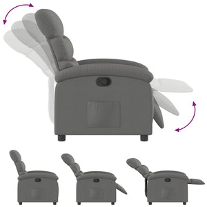 Fauteuil inclinable gris foncé tissu